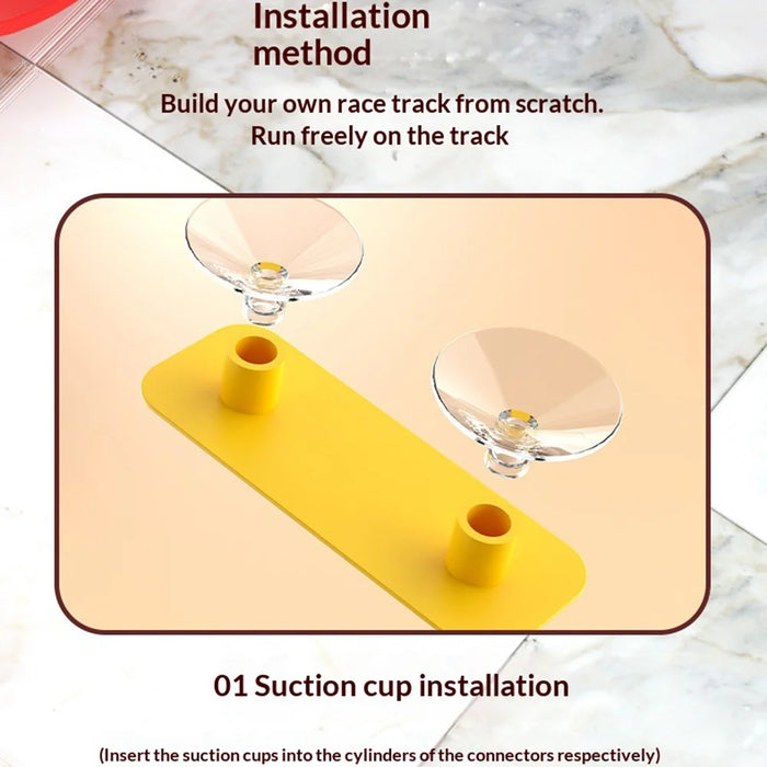DIY Assembly Track Toy with Suction Cup Gravity Inertia Sliding Race Car Set for Kids Gift - Red/5M - 6