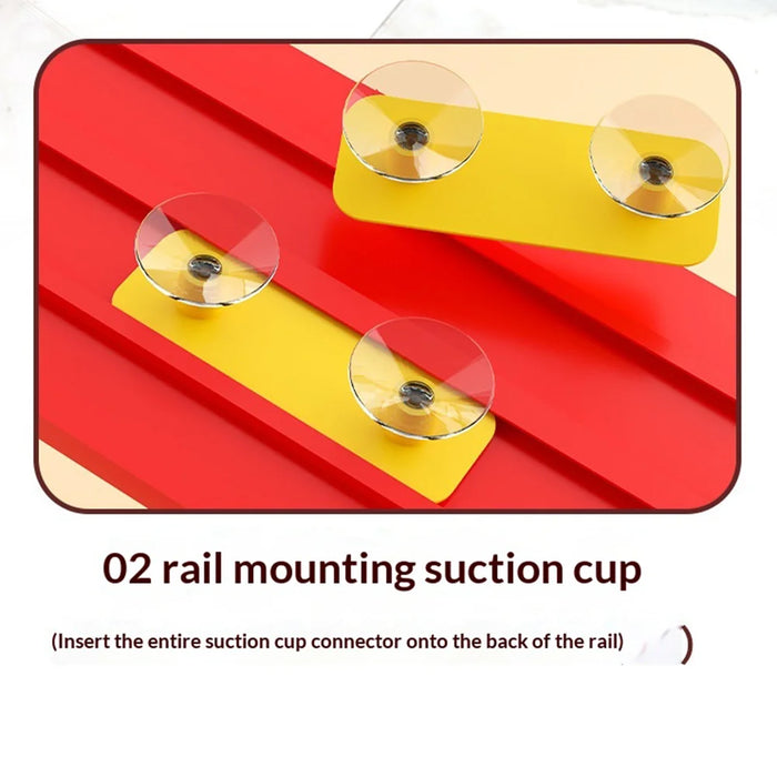 DIY Assembly Track Toy with Suction Cup Gravity Inertia Sliding Race Car Set for Kids Gift - Red/5M - 7