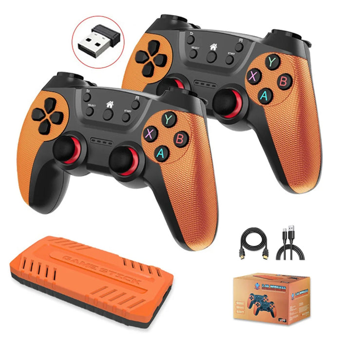 U36 4K HD Game Console Retro TV Gaming System with Dual Rechargeable 2.4G Wireless Controllers, with 128GB Memory Card - 1