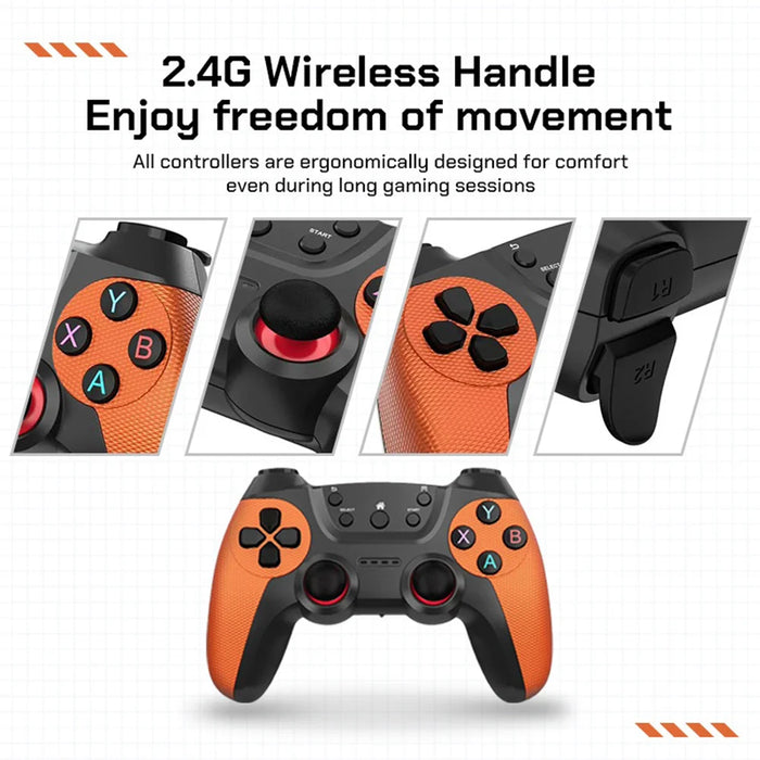 U36 4K HD Game Console Retro TV Gaming System with Dual Rechargeable 2.4G Wireless Controllers, with 128GB Memory Card - 4