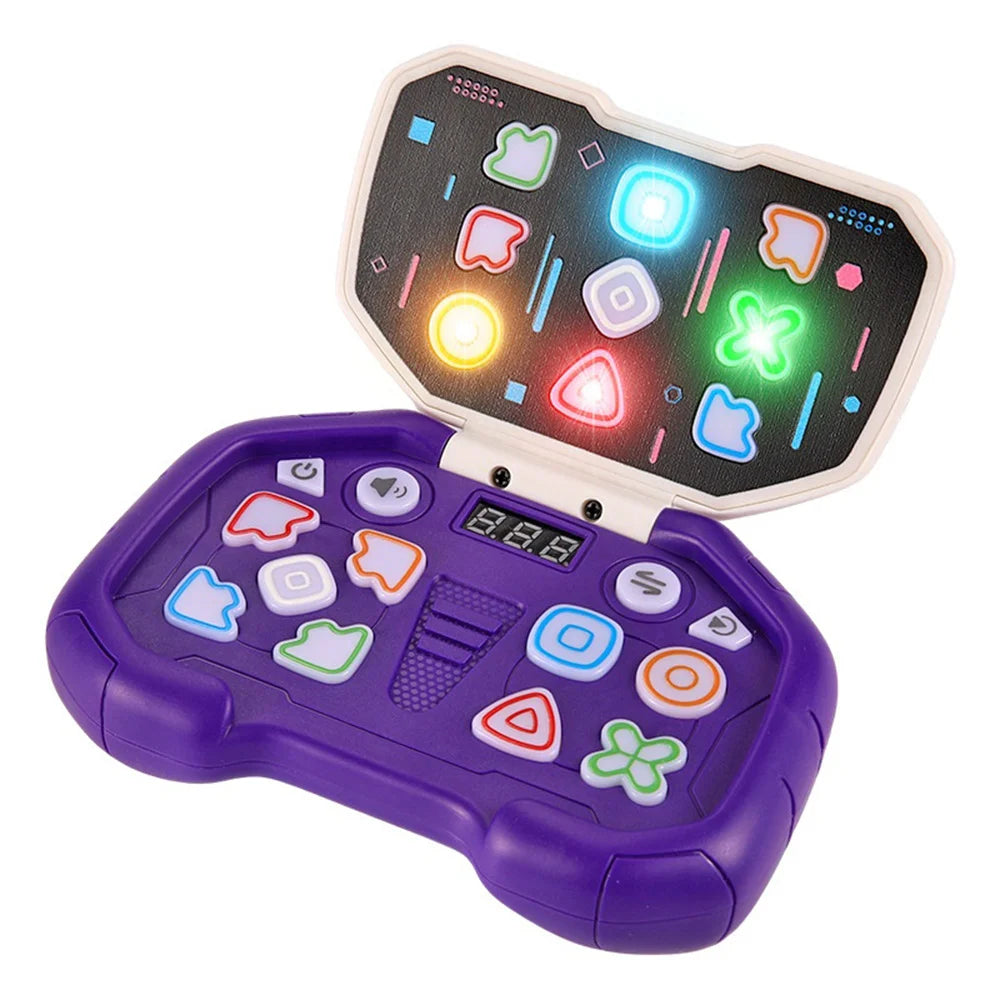 Interactive Music Game Console for Kids Gift 4 Game Modes Handheld Dance Machine with LED Light (without Battery) - Purple - 1
