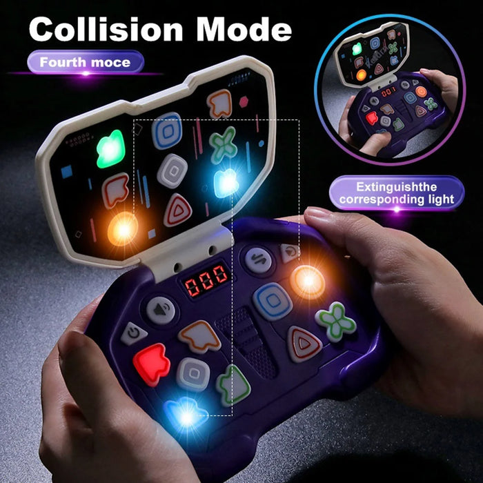 Interactive Music Game Console for Kids Gift 4 Game Modes Handheld Dance Machine with LED Light (without Battery) - Purple - 6