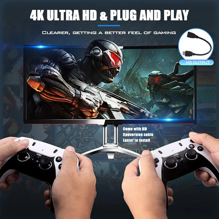 GD10 PRO X2 PLUS Retro Game Console 30000+ Games 4K HD Handheld Gaming System with Dual Controller, with 64GB TF Card - White - 3