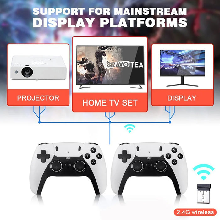 GD10 PRO X2 PLUS Retro Game Console 30000+ Games 4K HD Handheld Gaming System with Dual Controller, with 64GB TF Card - White - 6