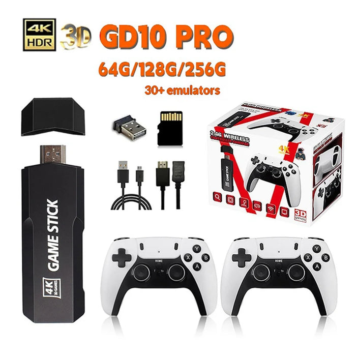 GD10 PRO X2 PLUS Retro Game Console 30000+ Games 4K HD Handheld Gaming System with Dual Controller, with 64GB TF Card - White - 7