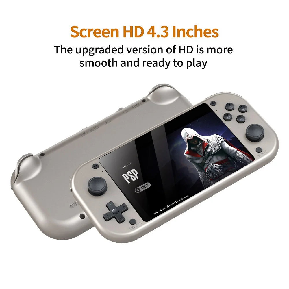 M17 4.3 Inch HD Screen Handheld Video Game Console 20000+ Games Portable Retro Gamepad, with 64GB TF Card - 4