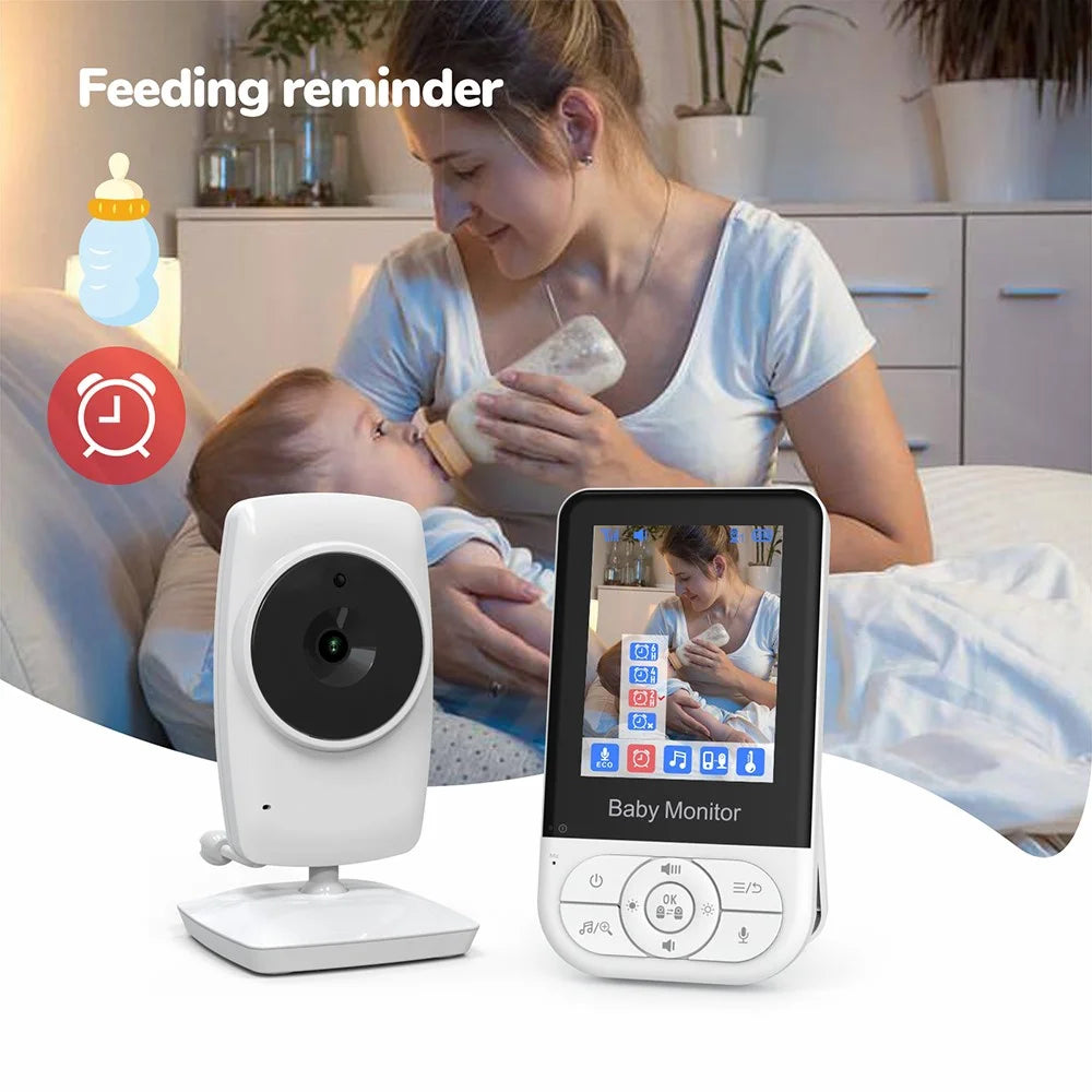 MC628A Baby Monitor with Screen Baby Care Camera Smart Baby Surveillance Camera 2.8 Inch LCD Night Vision Two Way Audio - White - 4