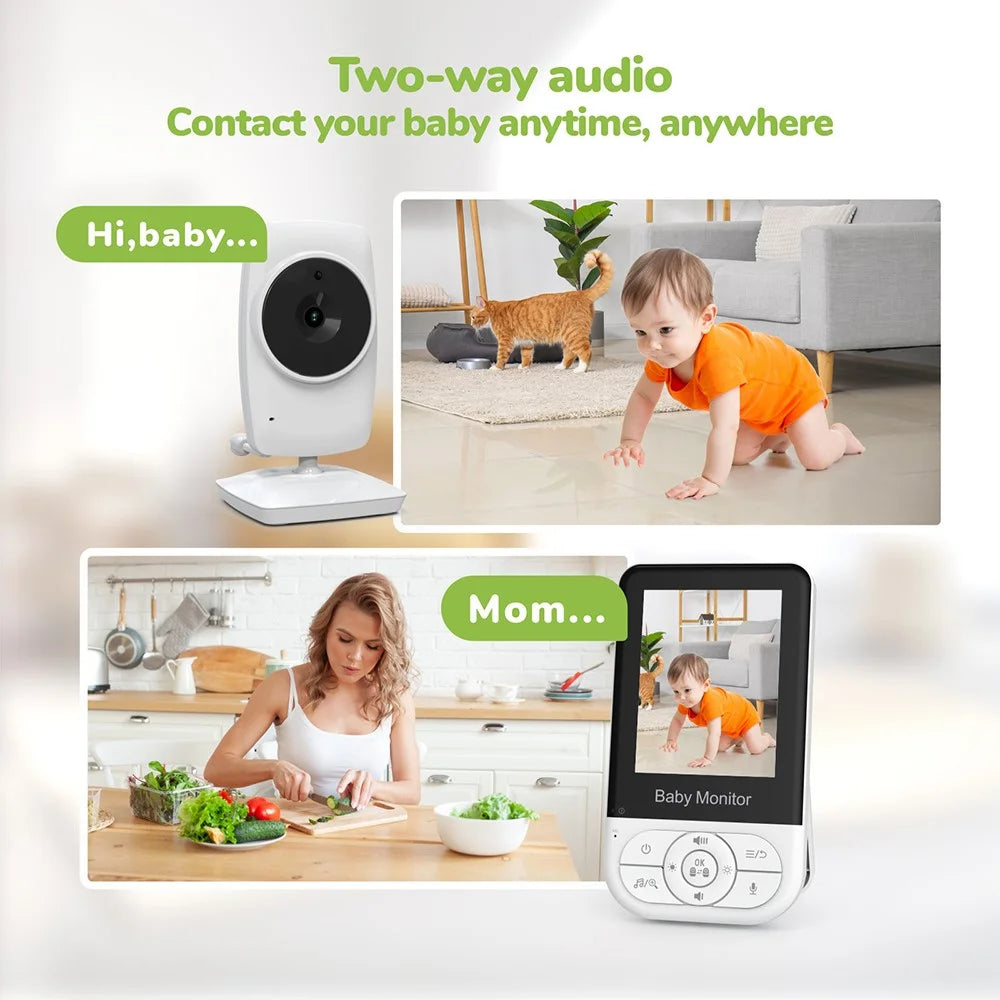 MC628A Baby Monitor with Screen Baby Care Camera Smart Baby Surveillance Camera 2.8 Inch LCD Night Vision Two Way Audio - White - 5
