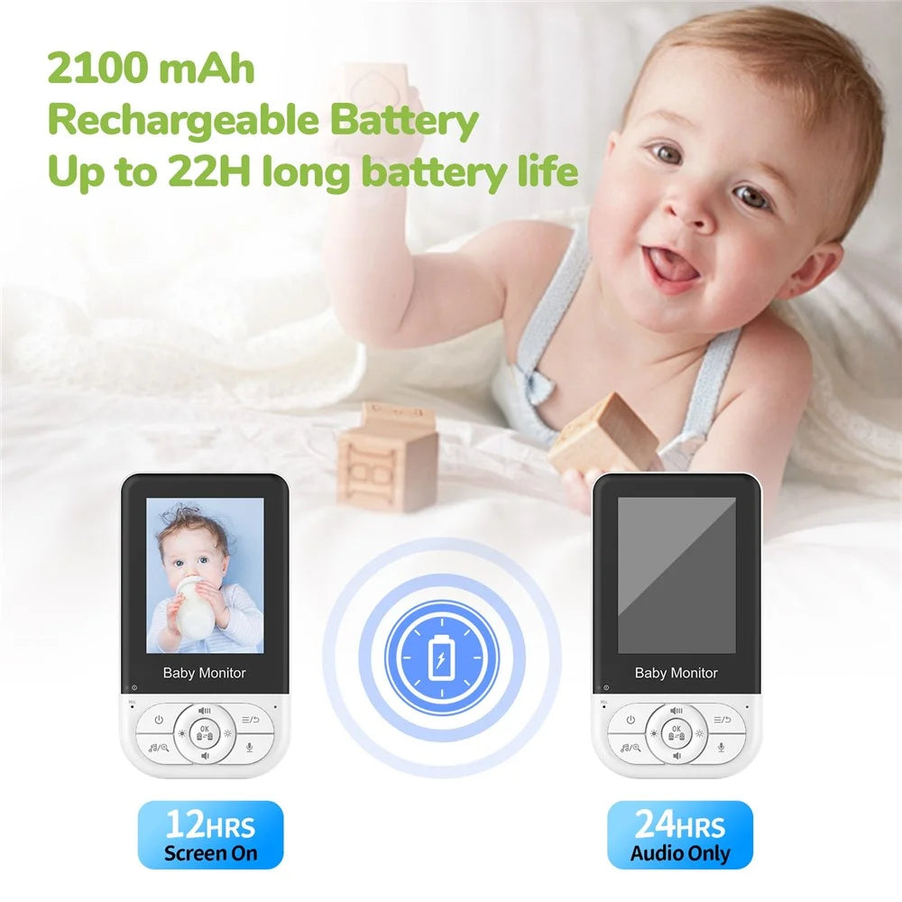 MC628A Baby Monitor with Screen Baby Care Camera Smart Baby Surveillance Camera 2.8 Inch LCD Night Vision Two Way Audio - White - 6