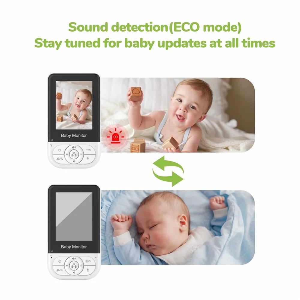 MC628A Baby Monitor with Screen Baby Care Camera Smart Baby Surveillance Camera 2.8 Inch LCD Night Vision Two Way Audio - White - 7
