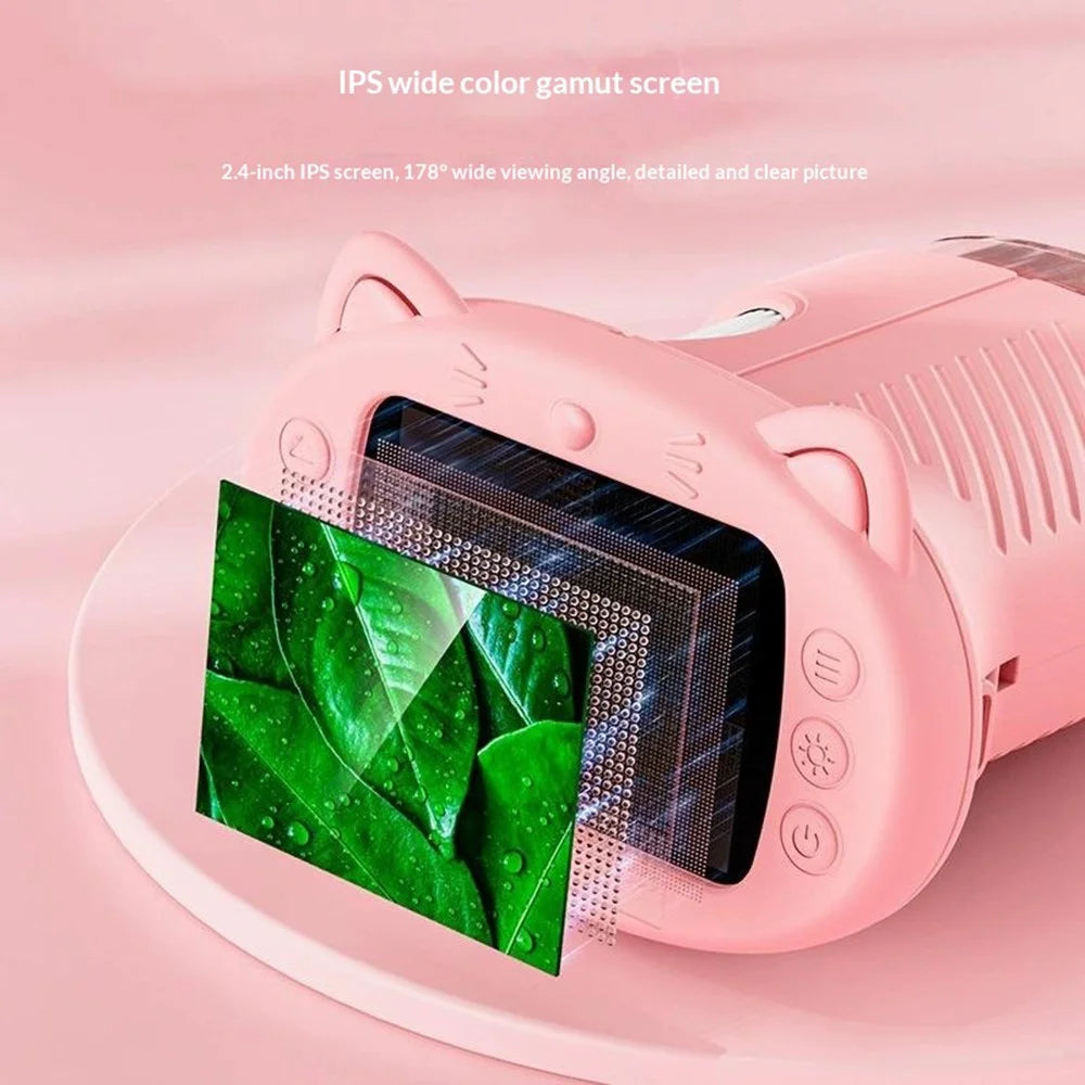 Kids Digital Microscope Camera Outdoor Science Educational Toy Electronic Magnifier Without Memory Card - Pink - 4