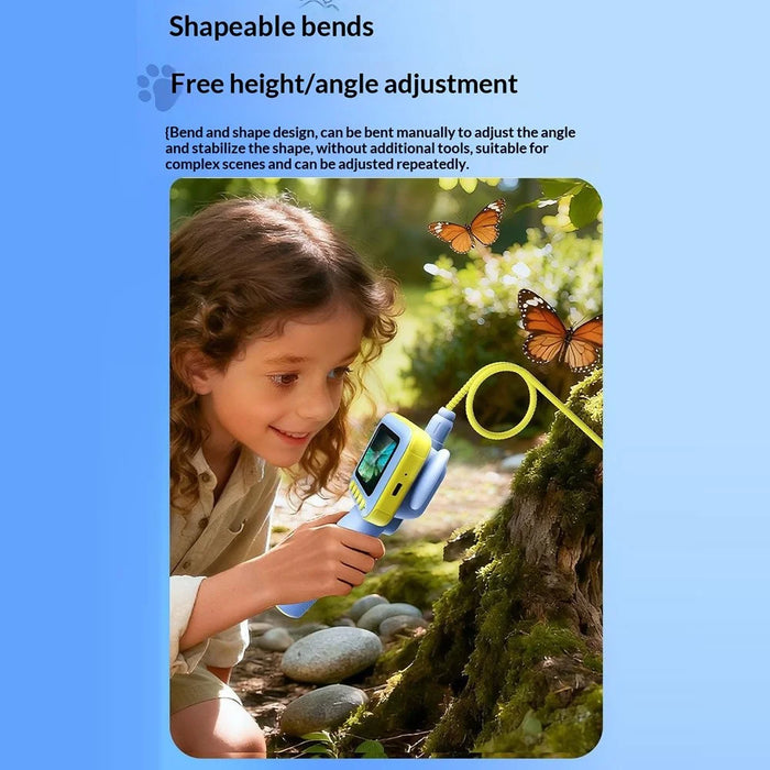 ES09 Kids Endoscope 2.4 Inch HD 200W Handheld Exploration Fun Children Microscope No Memory Card - Blue - 5