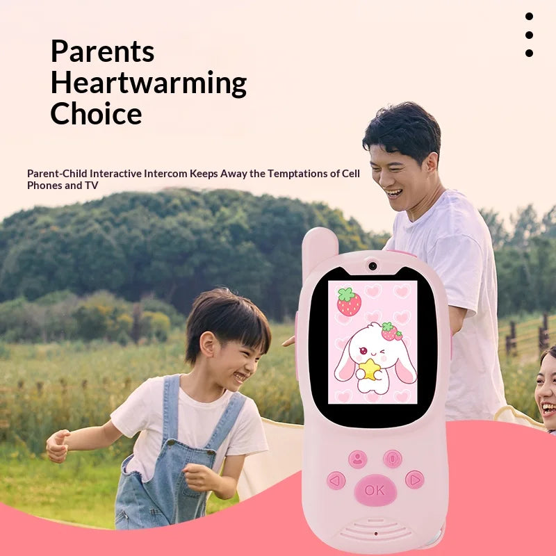 K12 2Pcs / Set 2.0 Inch IPS Screen Children Video Walkie Talkie 2.4G WiFi Remote Intercom Toy for Kids - Blue+Pink - 4