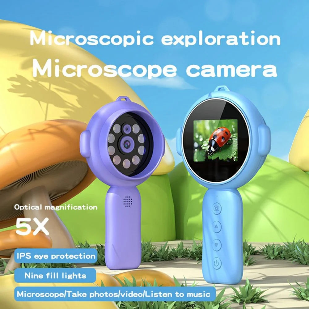 Y11 500X Magnification Camera 2.0 Inch HD Screen Digital Microscope Educational Science Toy for Children (without TF Card) - Purple - 3