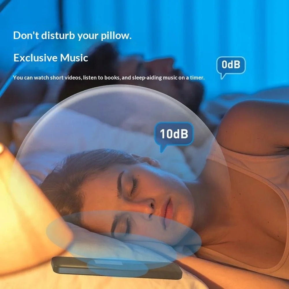 BLD007 Under Pillow Bone Conduction Bluetooth-Compatible Speaker LED Display White Noise Sleep Aid - Black - 3