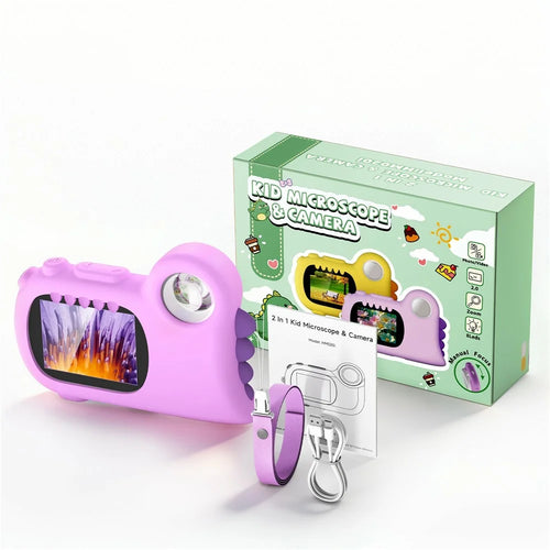 HM020i Kids Digital Microscope No Memory Card Handheld 2.0 Inch Screen Science Experiment Educational Toy Magnifying Glass - Purple - 1