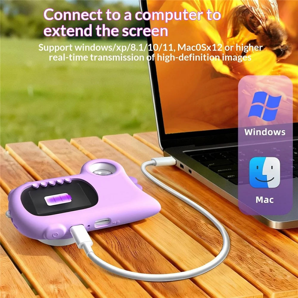 HM020i Kids Digital Microscope No Memory Card Handheld 2.0 Inch Screen Science Experiment Educational Toy Magnifying Glass - Purple - 2