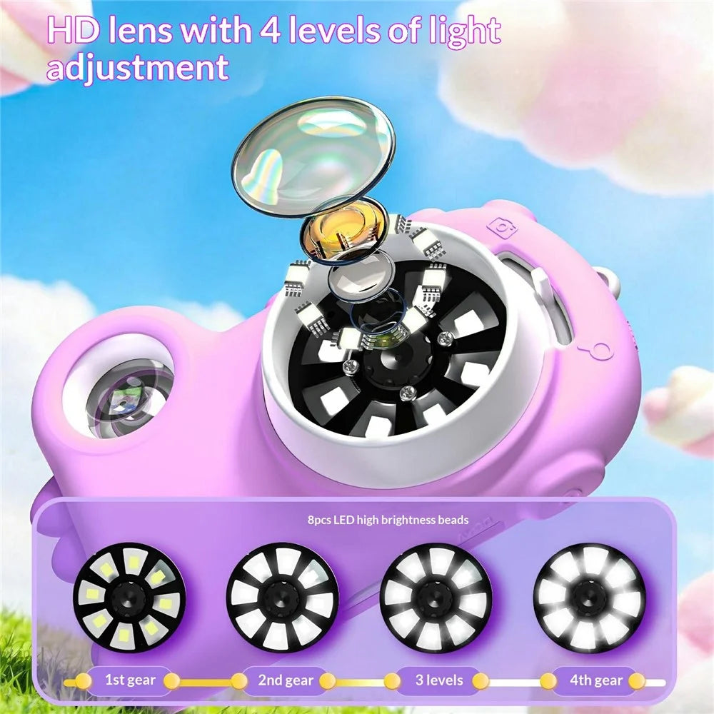 HM020i Kids Digital Microscope No Memory Card Handheld 2.0 Inch Screen Science Experiment Educational Toy Magnifying Glass - Purple - 4