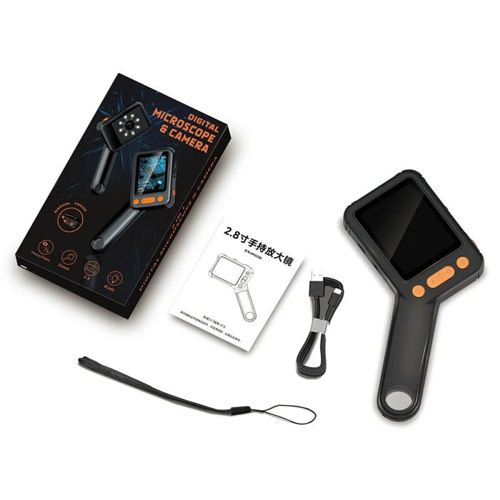 HM028B 2.8in Digital Microscope 8 LED Adjustable Camera Video Handheld Magnifier for Kids Electronic Repair - 7