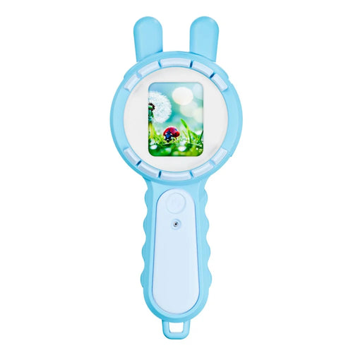 V37 Kids Digital Magnifying Glass 2" IPS HD Screen 200X Zoom 16 LED Lights Magnifiers for Science Educational Toy - Blue - 1