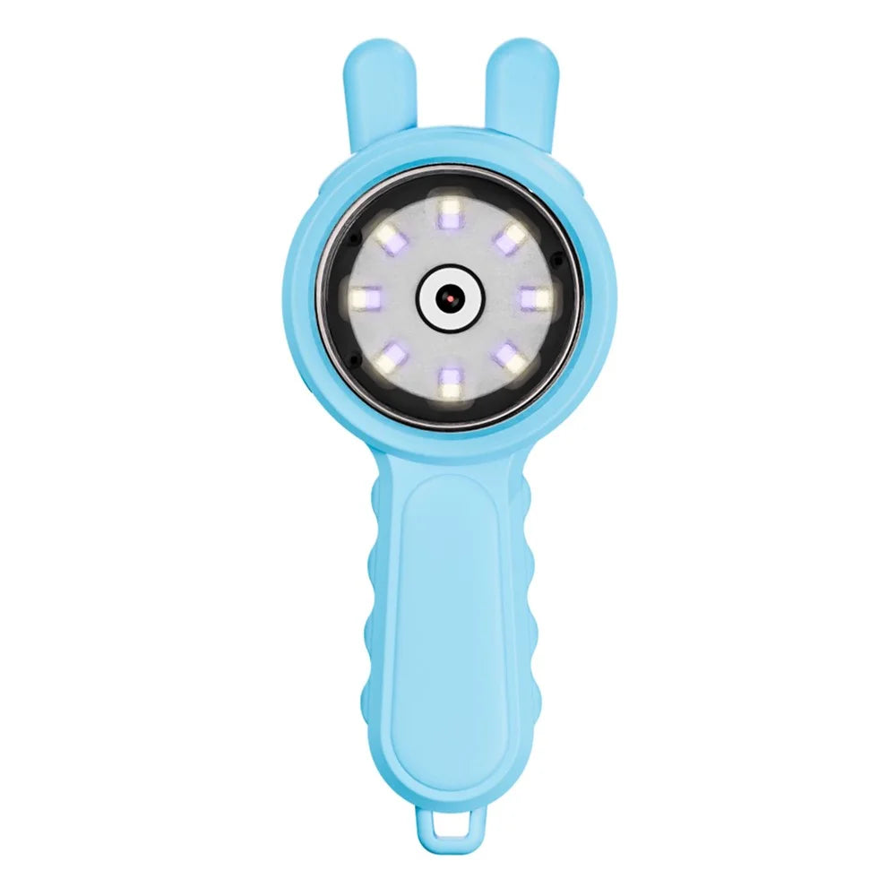 V37 Kids Digital Magnifying Glass 2" IPS HD Screen 200X Zoom 16 LED Lights Magnifiers for Science Educational Toy - Blue - 2