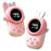 M1 2Pcs / Set Kids Walkie Talkies Cartoon Animal Design Cute Radio Toy with Lanyard Flashlight for Outdoor - Pink+Pink - 1