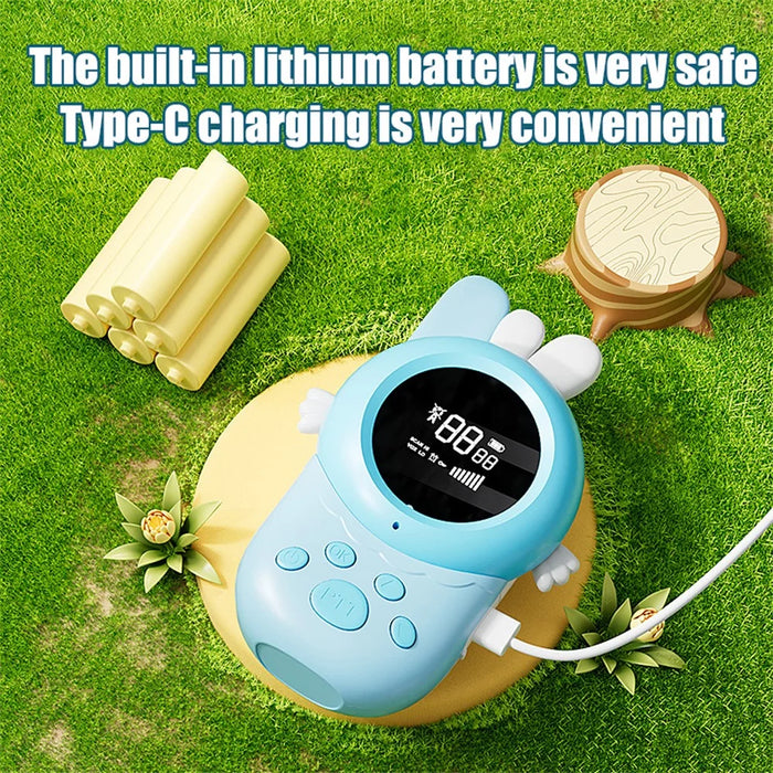 M1 2Pcs / Set Kids Walkie Talkies Cartoon Animal Design Cute Radio Toy with Lanyard Flashlight for Outdoor - Pink+Pink - 4
