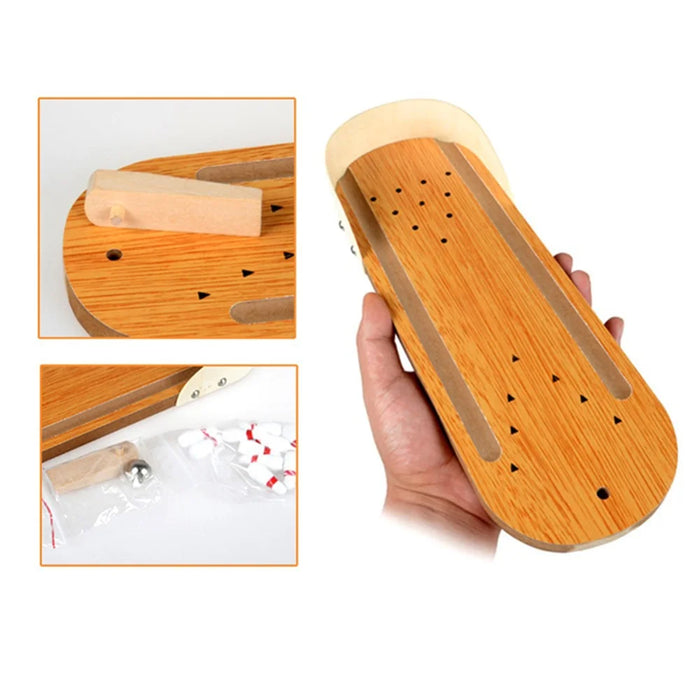 Mini Interactive Desktop Games Educational Toy Wooden Table Bowling for Children Kids - 5