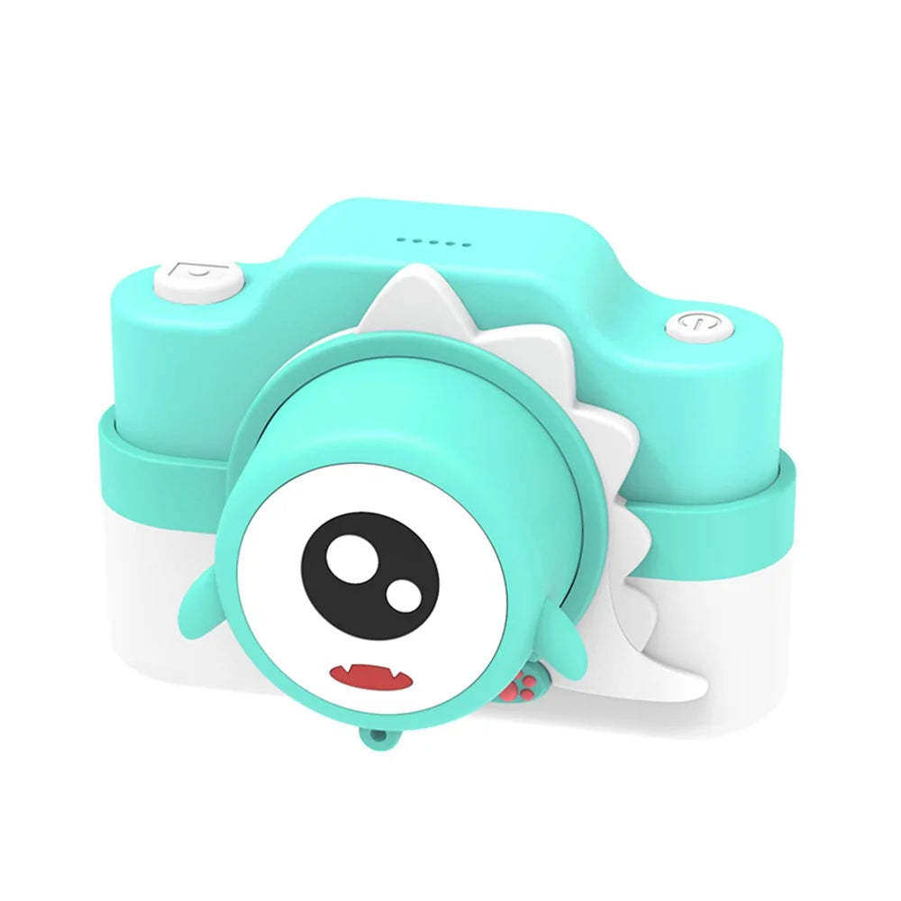 2.0 Inch Cartoon Children's Digital Camera Front Rear Dual Camera Rechargeable Camcorder 2400W Pixels Kid Toy - Blue - 1