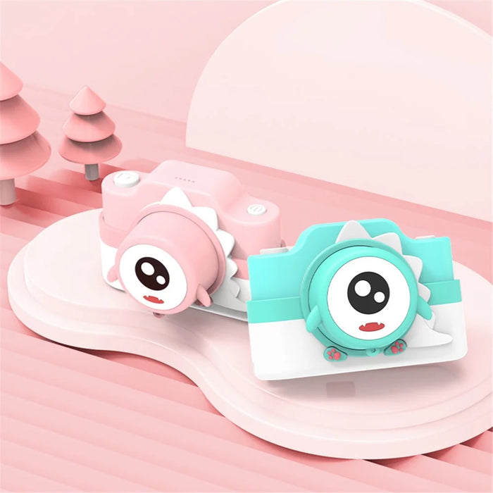 2.0 Inch Cartoon Children's Digital Camera Front Rear Dual Camera Rechargeable Camcorder 2400W Pixels Kid Toy - Blue - 6