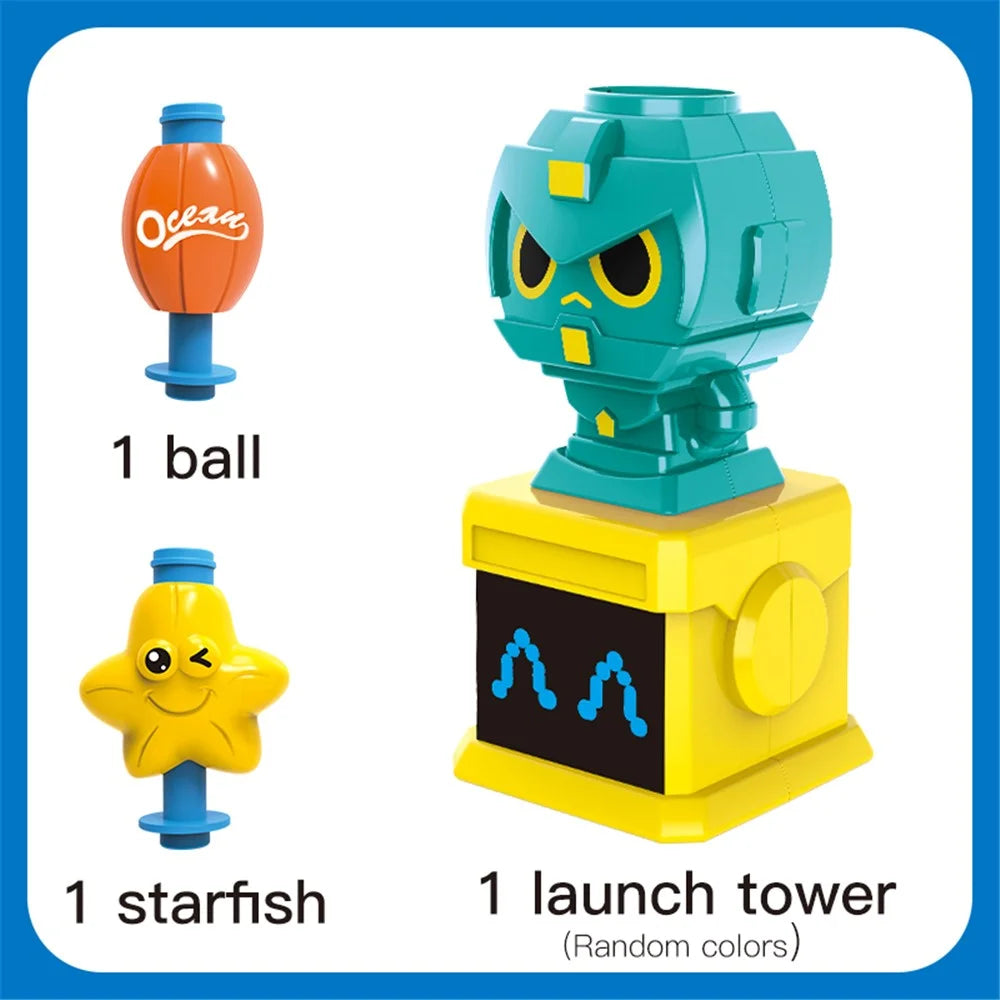 KB158-5 Cartoon Cat Inertia Air Power Balloon Car Launch Tower Toy Aerodynamics Kids Educational Science Toy - 4