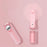 Portable Rechargeable Folding Handheld Fan Summer Mini 3-Speed Cooling Fan with Makeup Mirror - Pink - 1