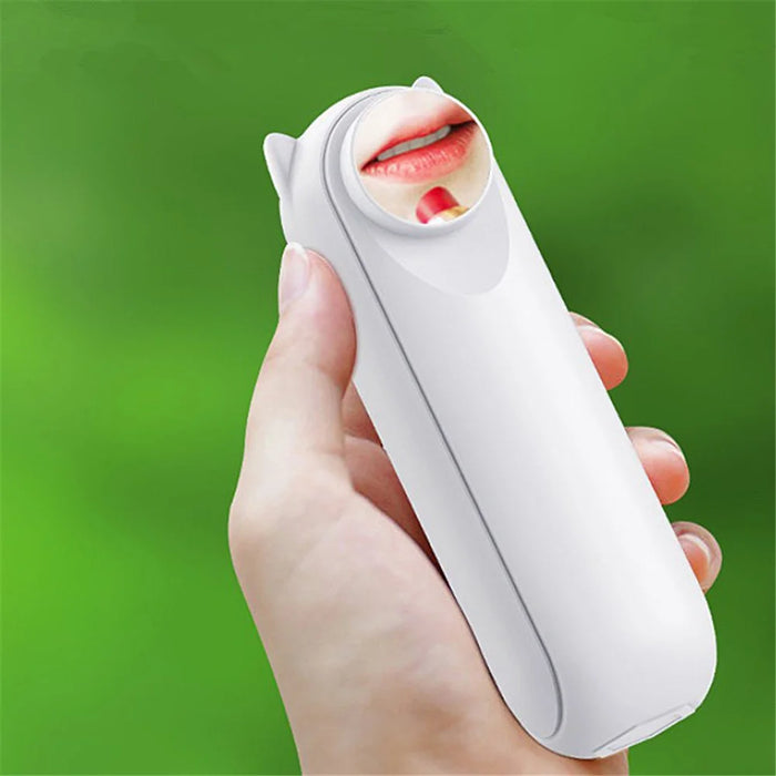 Portable Rechargeable Folding Handheld Fan Summer Mini 3-Speed Cooling Fan with Makeup Mirror - Pink - 4