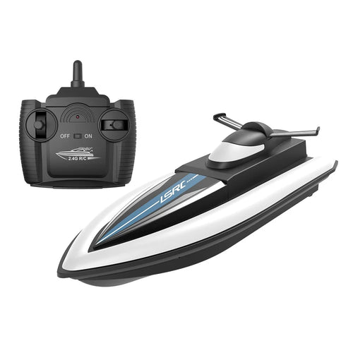 LSRC Children Remote Control Boat Dual Motors Simulated RC Speedboat Model - Black - 1