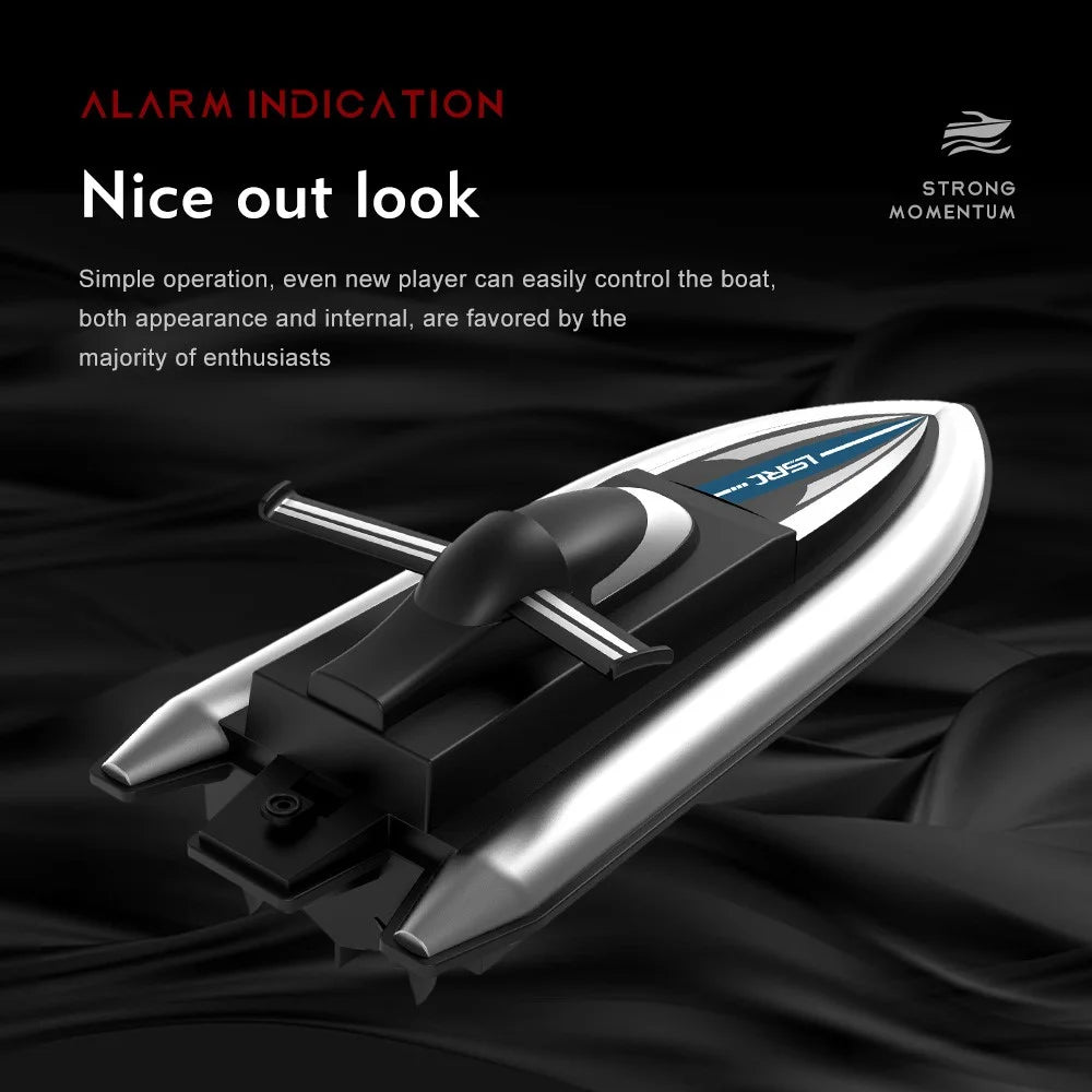 LSRC Children Remote Control Boat Dual Motors Simulated RC Speedboat Model - Black - 3