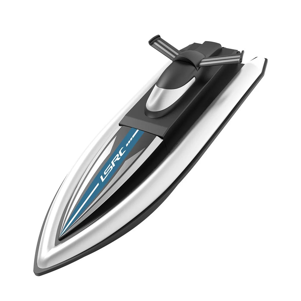 LSRC Children Remote Control Boat Dual Motors Simulated RC Speedboat Model - Black - 6