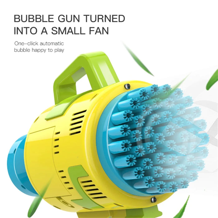 KB88A Children Bubble Gatling Machine Portable Semi-automatic Bubble Maker with 48 Holes Outdoor Toy - Pink - 5