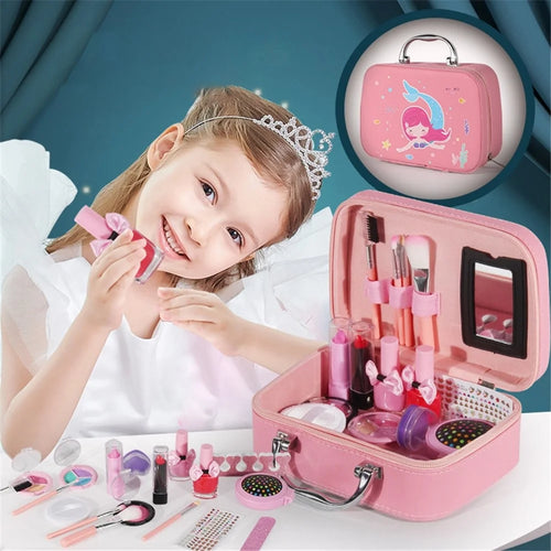 2005I 20Pcs / Set Girls Pretend Play Makeup Kit for Birthday Christmas Dress Up Set Washable Cosmetic Toy with Storage Case - 1