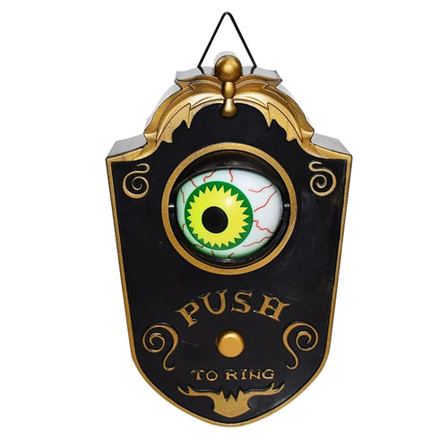 Novelty Halloween Door Decoration Horror Props Creepy Eye Doorbell Home Bar Scary Rotating Eye Doorbell - Black - 1