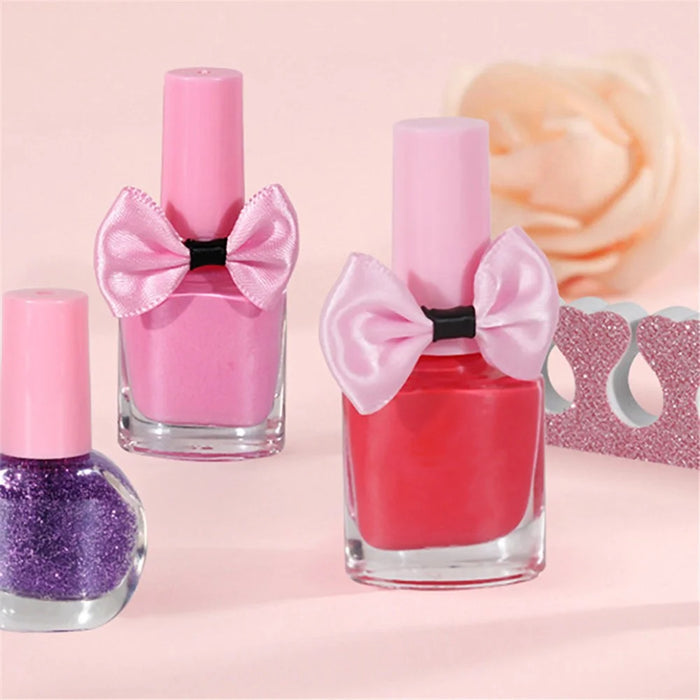 20Pcs / Set Pretend Play Makeup Kit for Girls Portable Cosmetic Dress Up Toys with Nail Polish Eye Shadow - 3