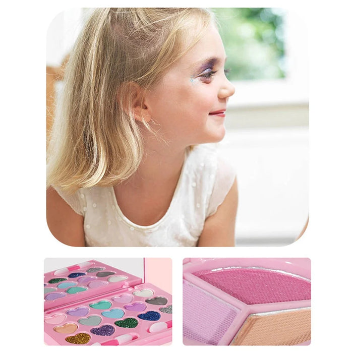 20Pcs / Set Pretend Play Makeup Kit for Girls Portable Cosmetic Dress Up Toys with Nail Polish Eye Shadow - 4