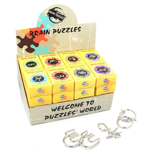 32Pcs / Set Nickel Plated Steel Wire Unlock Toy Brain Teaser IQ Training Puzzle Lock Children Intelligence Toy - 1