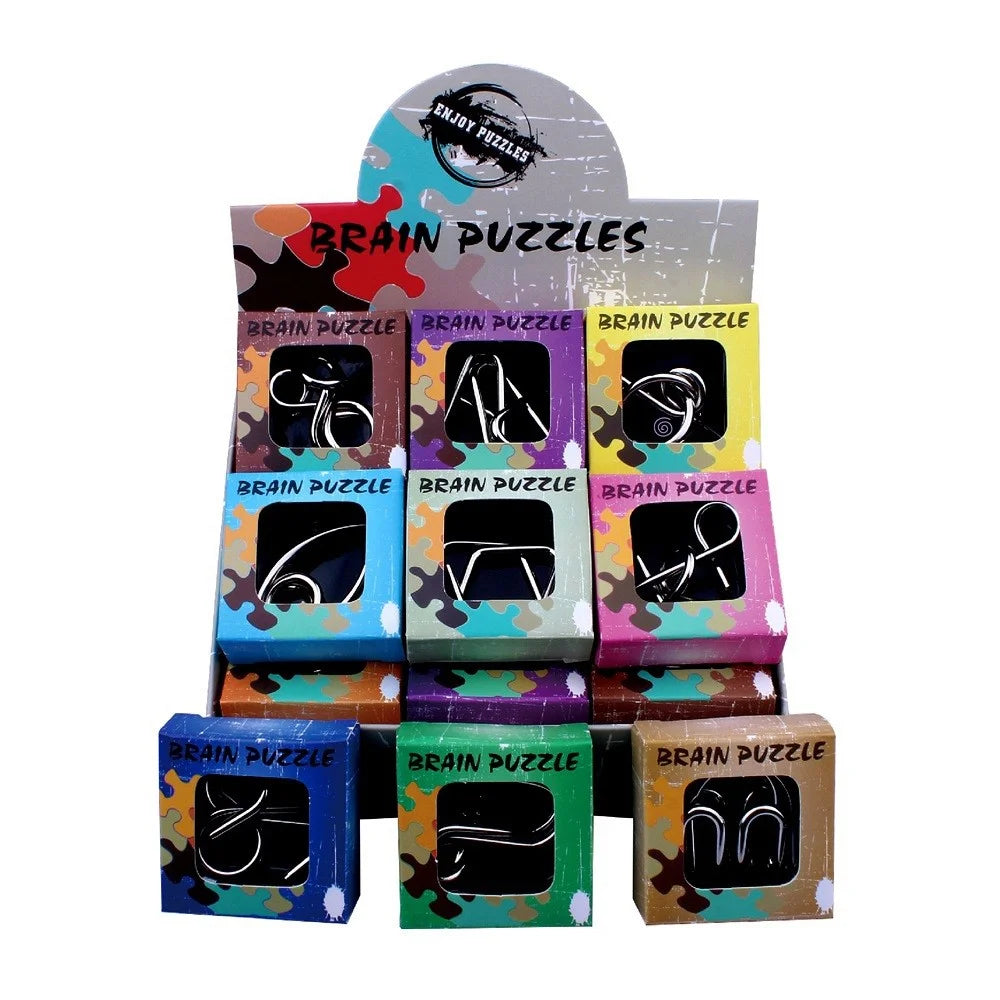 24Pcs / Set Nickel Plated Steel Wire Unlock Toy Brain Teaser Puzzle Lock Adult Children Toy - 4