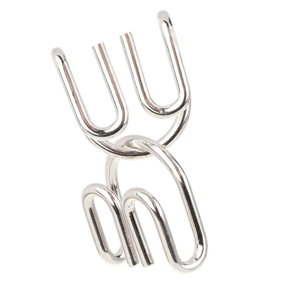 24Pcs / Set Nickel Plated Steel Wire Unlock Toy Brain Teaser Puzzle Lock Adult Children Toy - 6