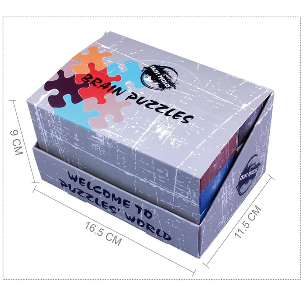 24Pcs / Set Nickel Plated Steel Wire Unlock Toy Brain Teaser Puzzle Lock Adult Children Toy - 7