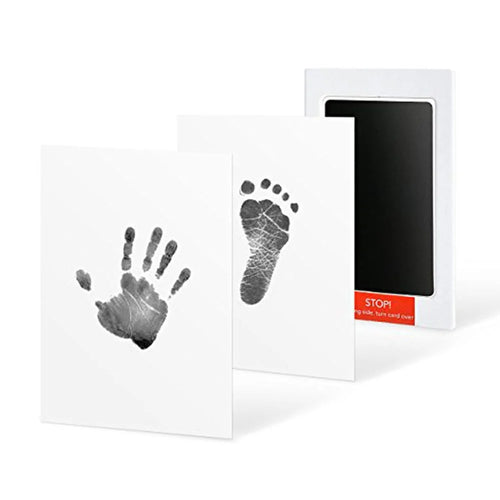 Newborn Footprint Handprint No Touch Skin Inkless Ink Pad Kits Hand Foot Print Baby Growing Up Souvenir - Black - 1