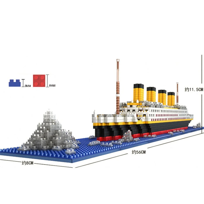 Titanic Building Block Kit Titanic Ship Model DIY Micro Mini Blocks for Kids Educational Toy - 4