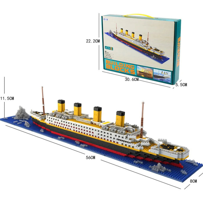 Titanic Building Block Kit Titanic Ship Model DIY Micro Mini Blocks for Kids Educational Toy - 5