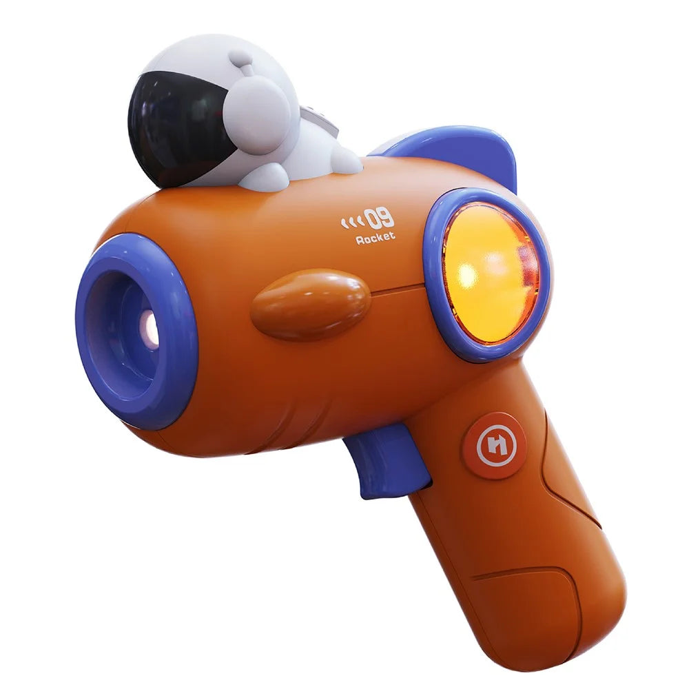 Cartoon Astronaut Space Gun Toy Plastic Projecting Pistol Kids Game Toy - 09-Astronaut and Rocket - 1