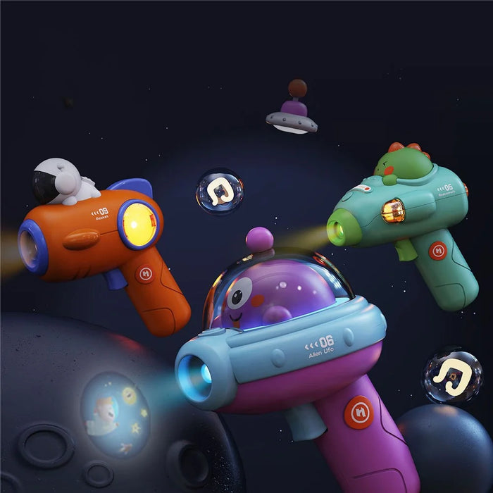 Cartoon Astronaut Space Gun Toy Plastic Projecting Pistol Kids Game Toy - 09-Astronaut and Rocket - 7